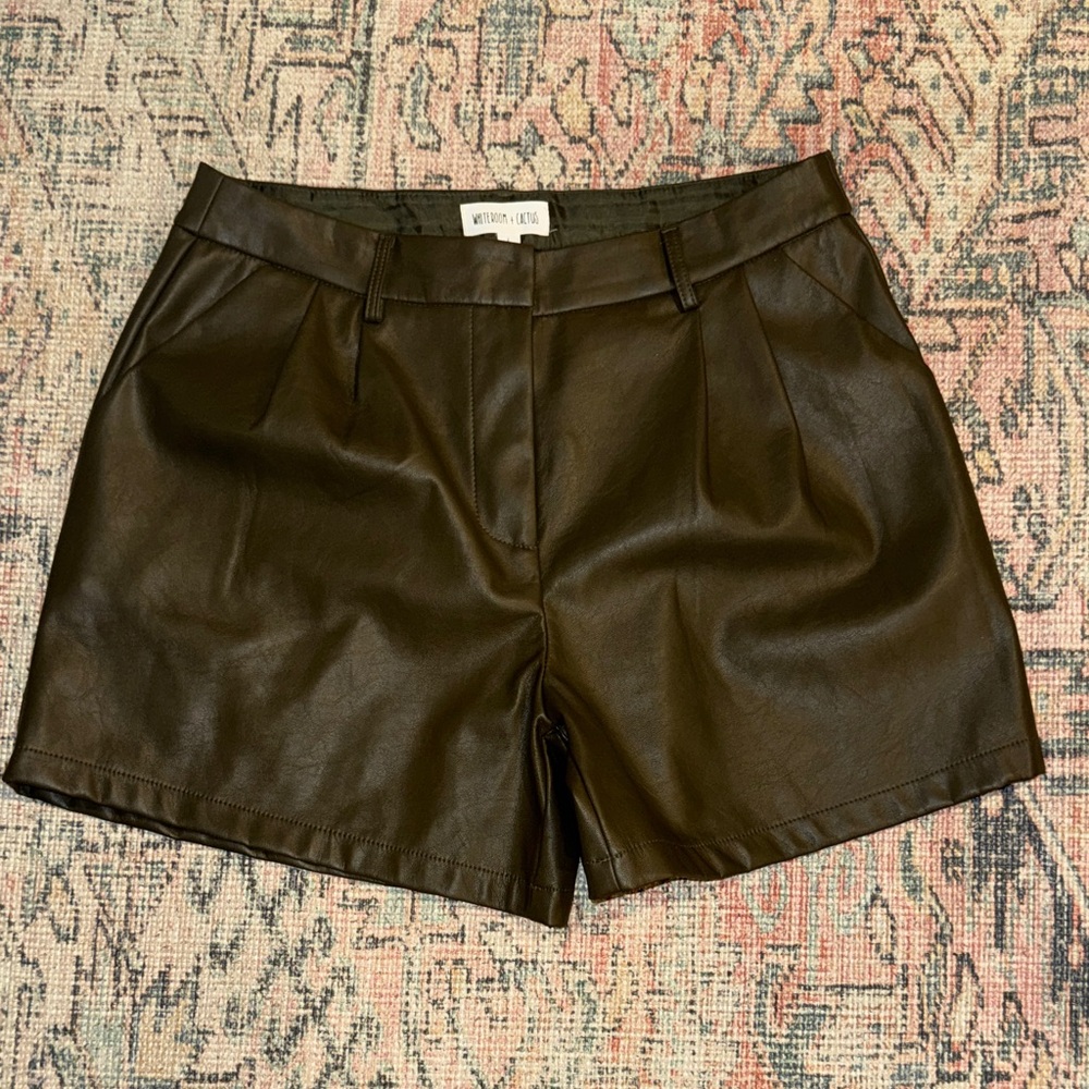 Chic High Waist Leather Shorts